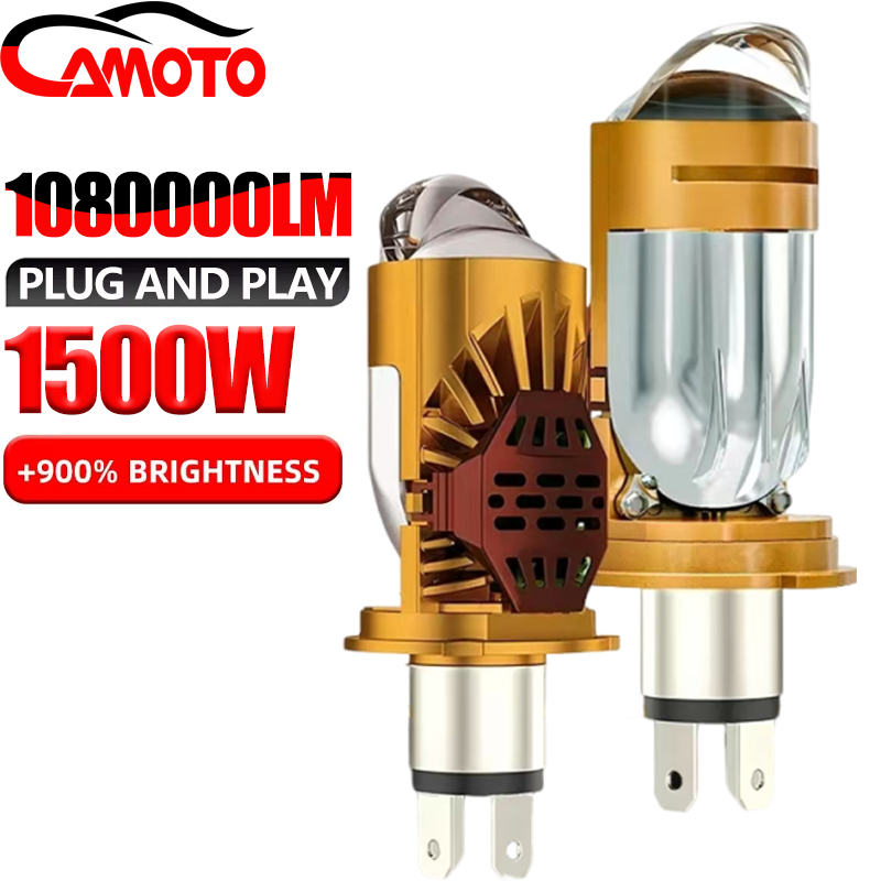 Motorcycle Led Headlight Bulb H4 - CAMOTO Bi LED Lens Projector H4