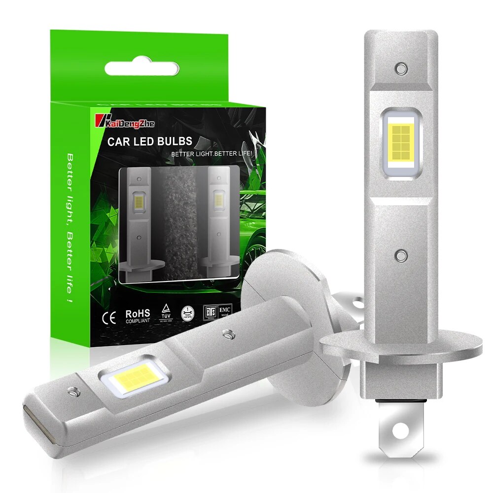 Led Headlight 6500K White 12000Lm - 2Pcs 1:1 Car LED H1 LED