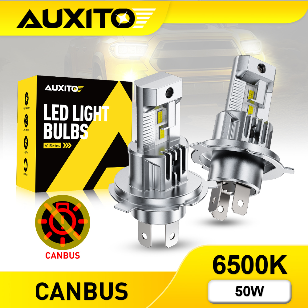 Led Headlight 6500K White 12000Lm - AUXITO 2Pcs Fanless H4 LED Bulbs