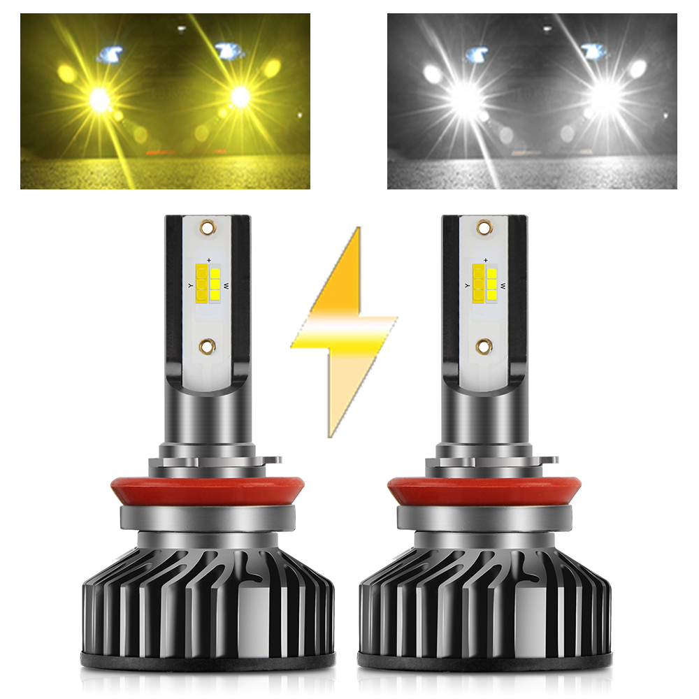 Led Fog Light H11 3000K Yellow - BraveWAY Strobe H11 LED Headlight Bulbs