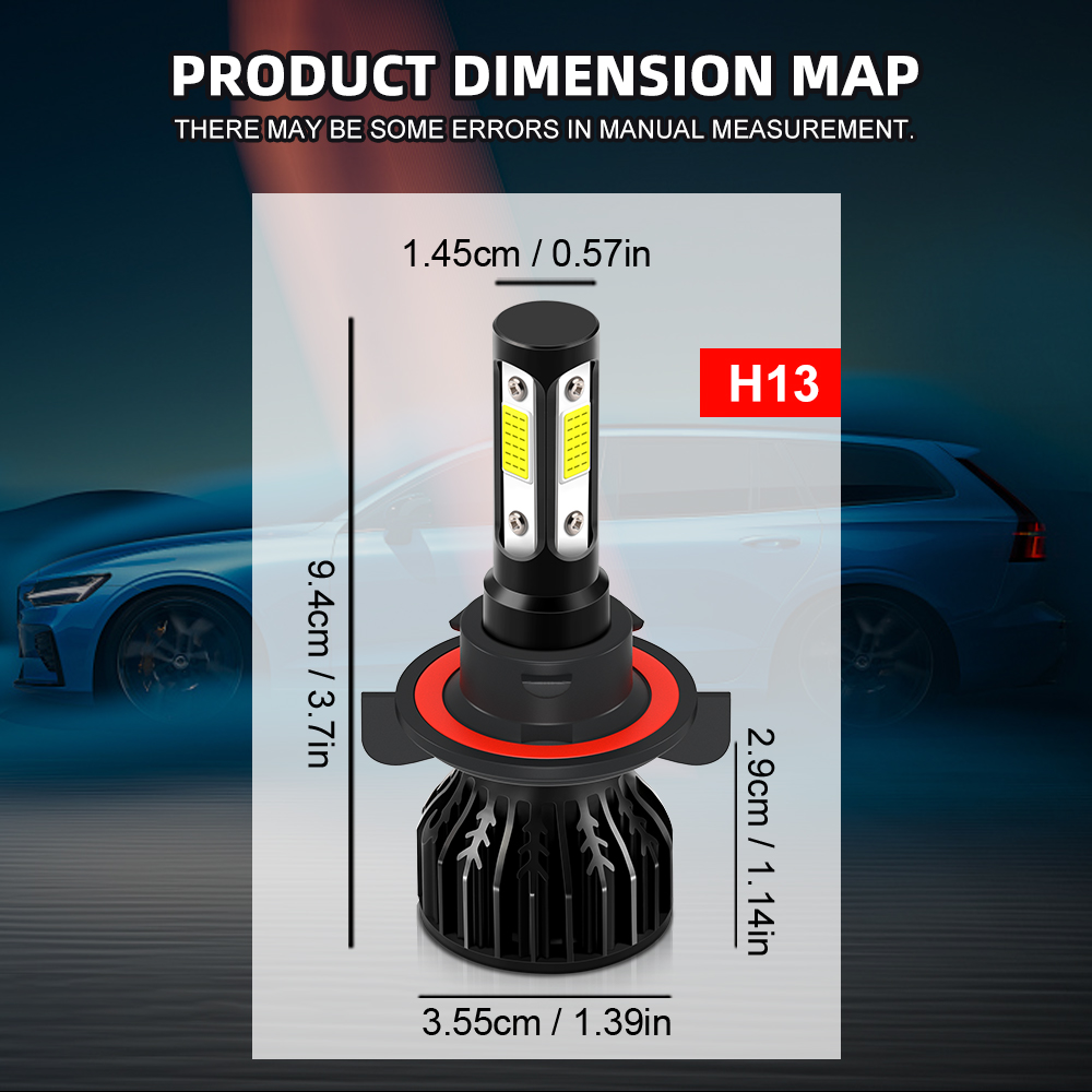 H13 Car LED HeadLight Bulbs So - огляд і ціна Led Headlight 6500K White 12000Lm