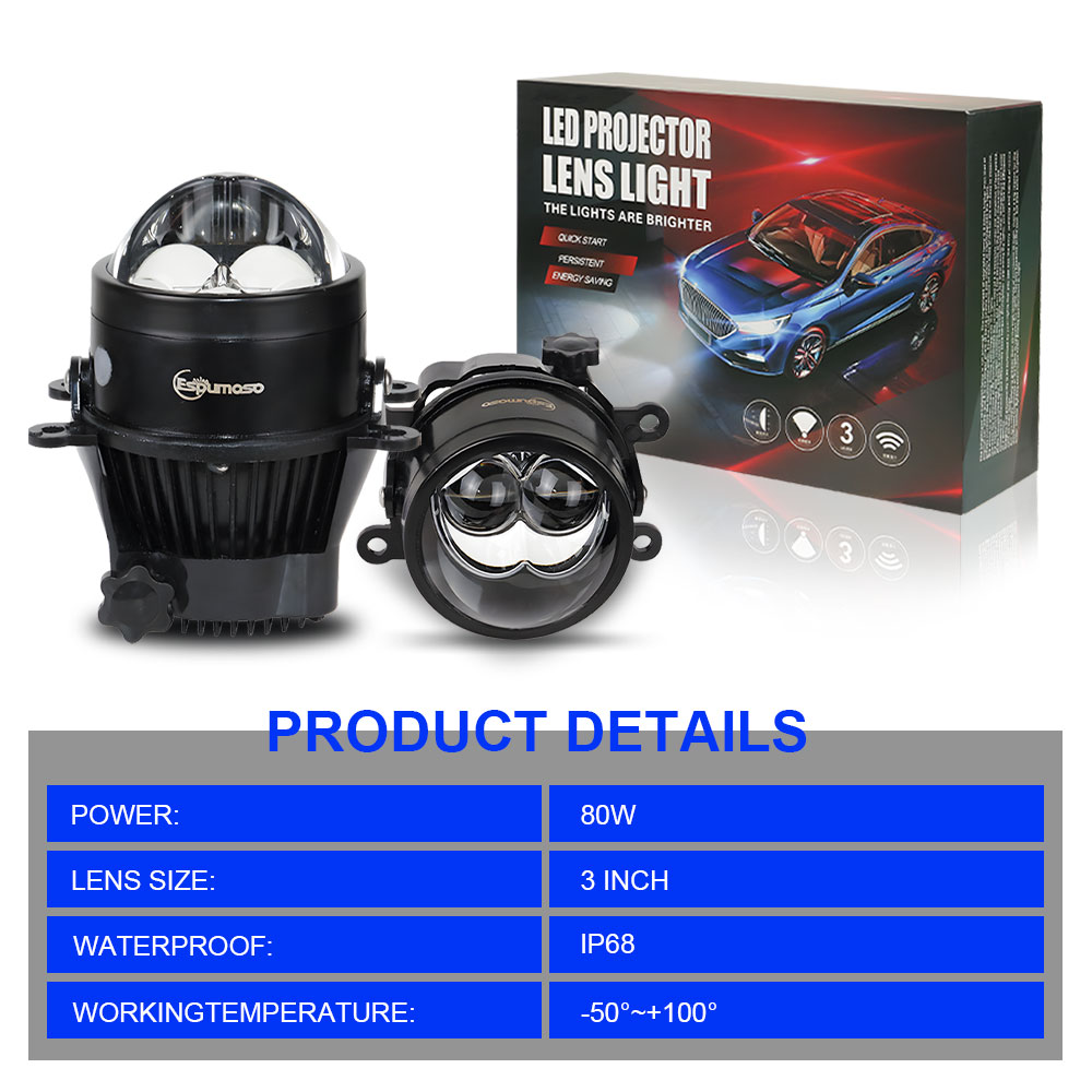 1/2PCS 3 Inch K201 Dual Laser  - огляд і ціна Laser Led Headlight Projector Lens