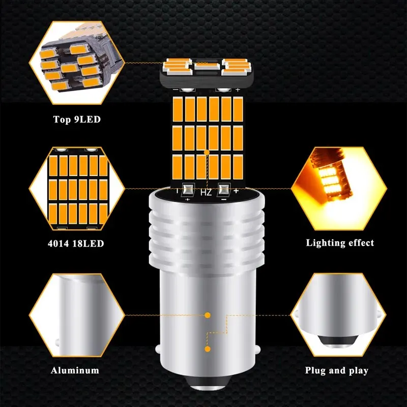 2PCS 1157 1156 BA15S P21W W16W - огляд і ціна Led Tail Light Bulb Canbus