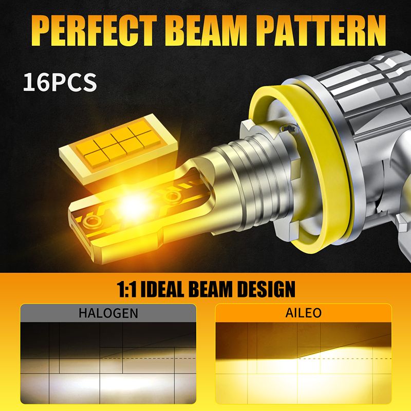 AILEO 2 PCS H11 LED H8 LED HB4 - огляд і ціна Led Fog Light H11 3000K Yellow