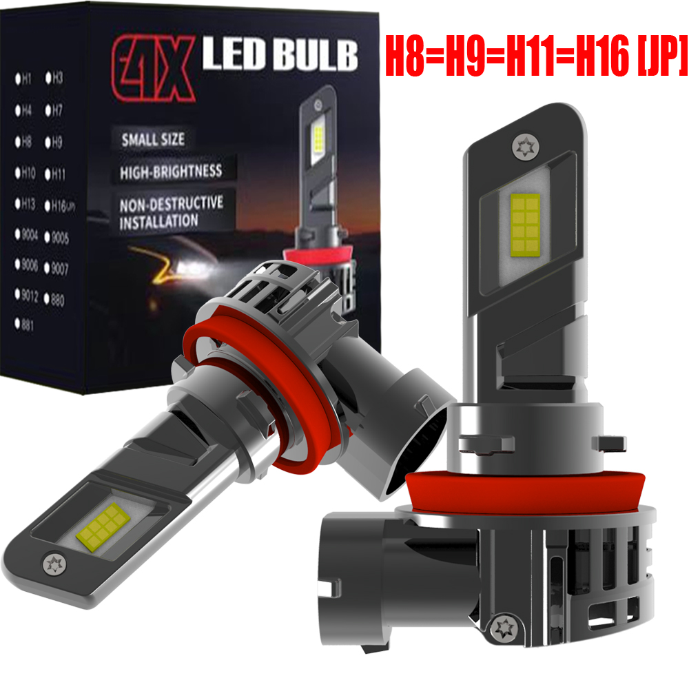 2pcs 55W H8 H9 H11 H16JP High  - огляд і ціна Led Headlight Bulb Canbus Error Free