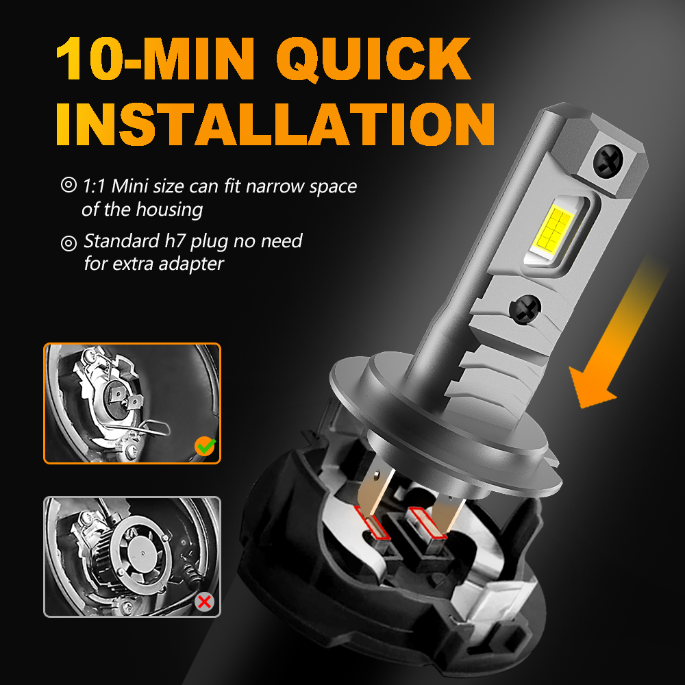 MZGN 2Pcs H7 LED Headlight Bul - огляд і ціна Led Headlight 6500K White 12000Lm