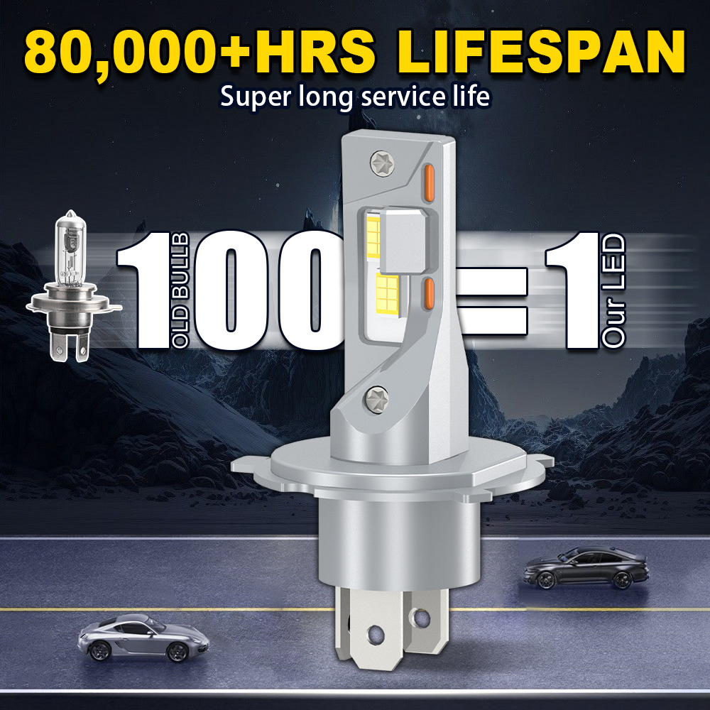 1/2PCS H4 High/Low Beam Canbus - огляд і ціна Motorcycle Led Headlight Bulb H4