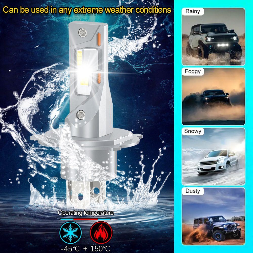 1/2PCS H4 High/Low Beam Canbus - огляд і ціна Motorcycle Led Headlight Bulb H4