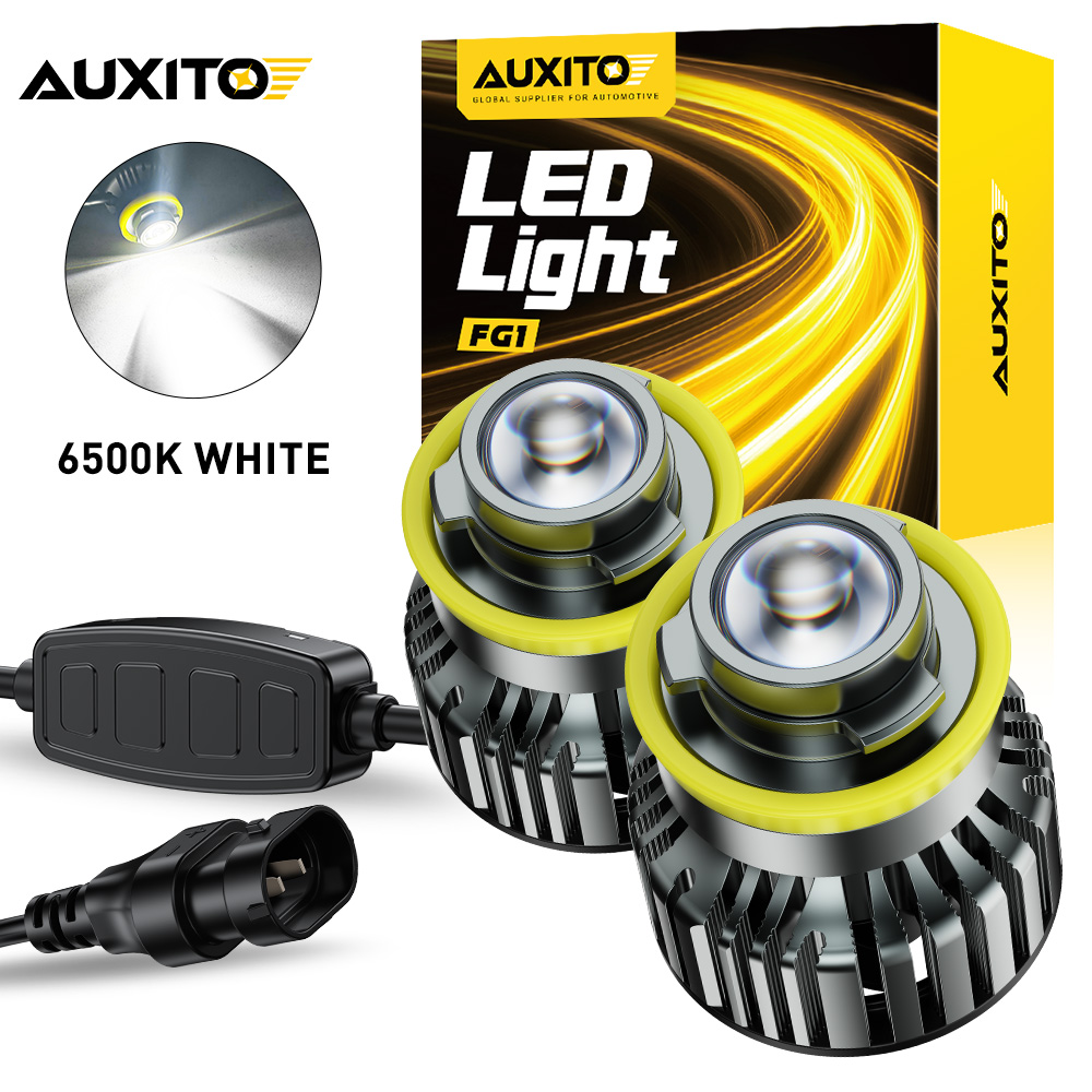 2Pcs AUXITO Laser Lens Car H11 - огляд і ціна Led Fog Light H11 3000K Yellow
