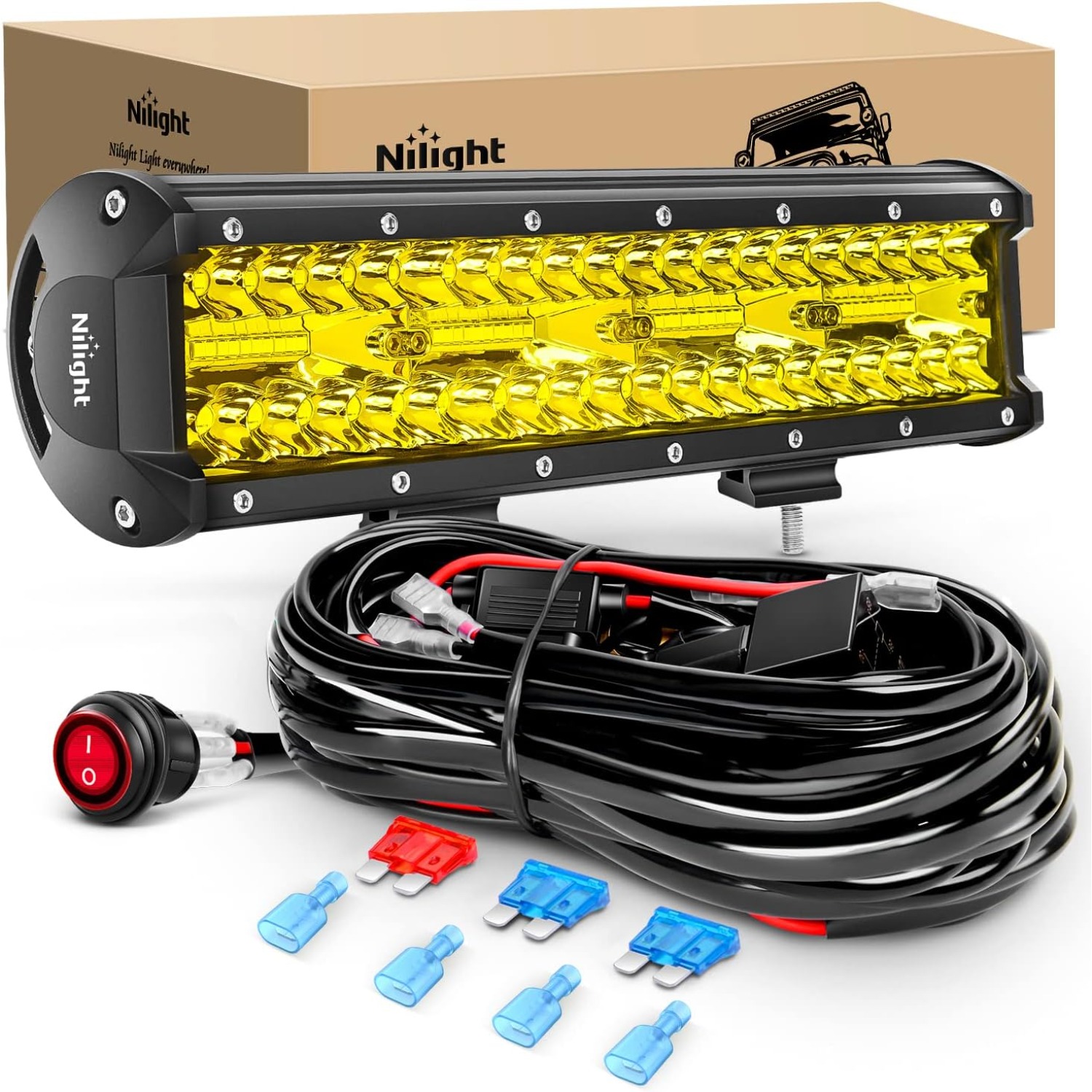 Nilight 12Inch Amber LED Light - огляд і ціна Led Work Light Bar 12 Inch Offroad
