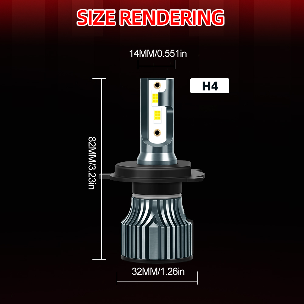 roadsun H4/9003 Hi&Lo Beam LED - огляд і ціна Led Headlight H4 Hi Lo 120W