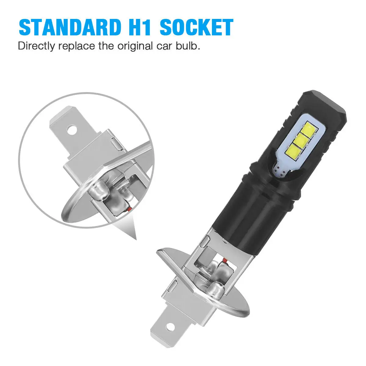 2Pcs 12000LM H1 H3 LED Headlig - огляд і ціна Led Headlight 6500K White 12000Lm