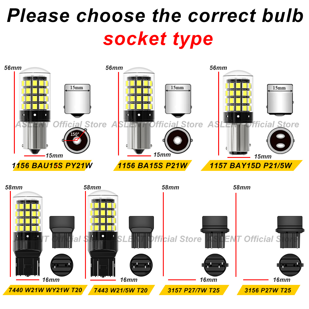 2x 1156 BA15S P21W BAU15S PY21 - огляд і ціна Led Tail Light Bulb Canbus