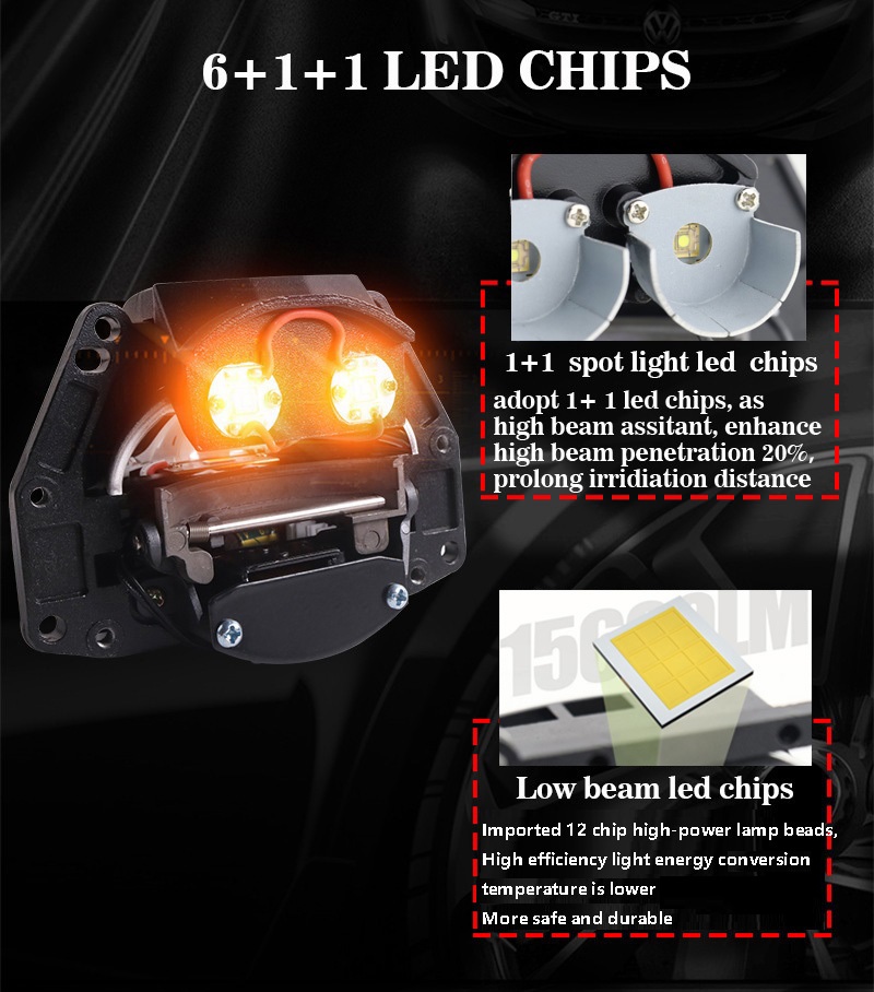 VAHID E20 2pcs 3 Inch Bi LED P - огляд і ціна Laser Led Headlight Projector Lens