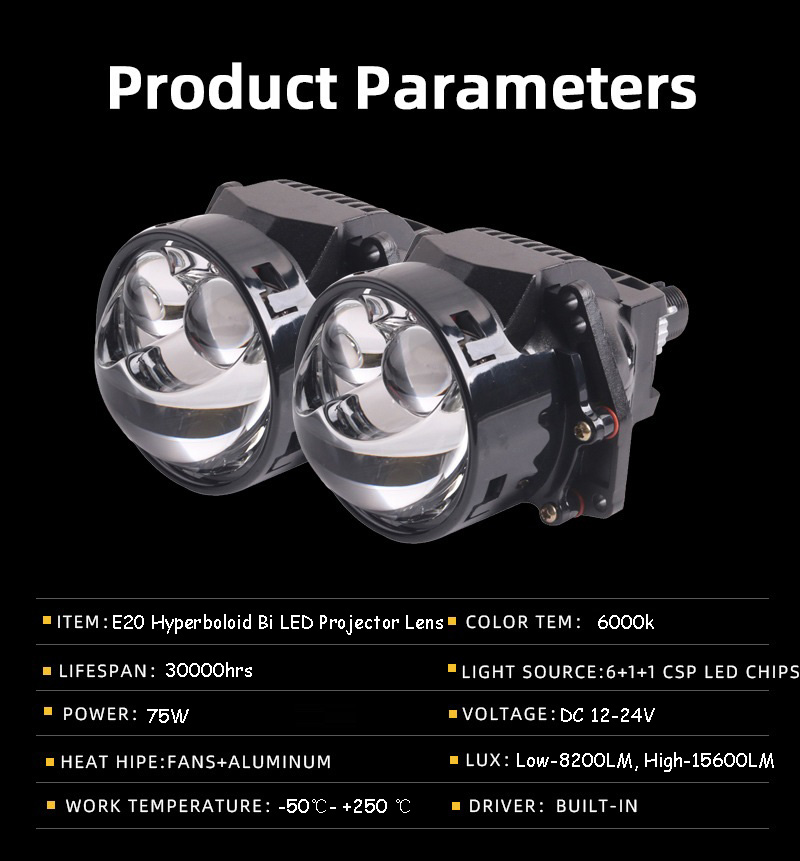 VAHID E20 2pcs 3 Inch Bi LED P - огляд і ціна Laser Led Headlight Projector Lens