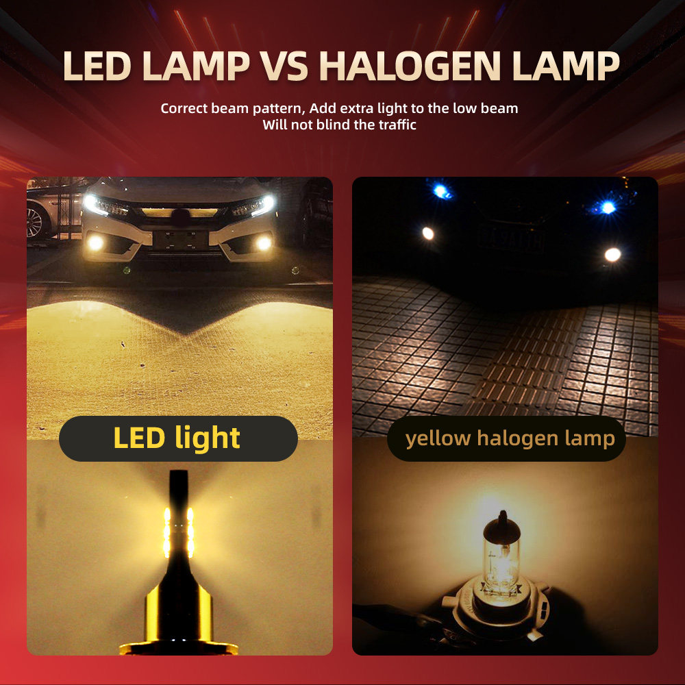 2Pcs LED Fog Lights Canbus H8  - огляд і ціна Led Fog Light H11 3000K Yellow