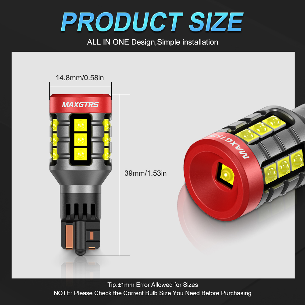 MAXGTRS 2x T15 LED Reversing L - огляд і ціна Led Tail Light Bulb Canbus