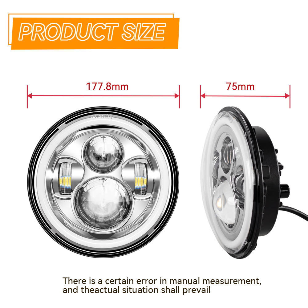 Universal 7' Round Head Light  - огляд і ціна Motorcycle Led Headlight Bulb H4