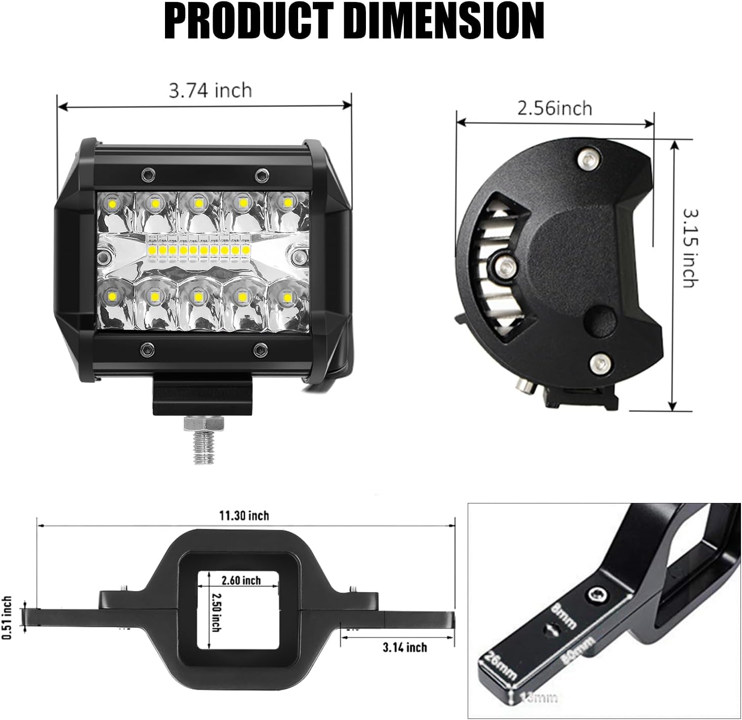 2PCS LED Work Light Pods 4 Inc - огляд і ціна Led Work Light Bar 12 Inch Offroad