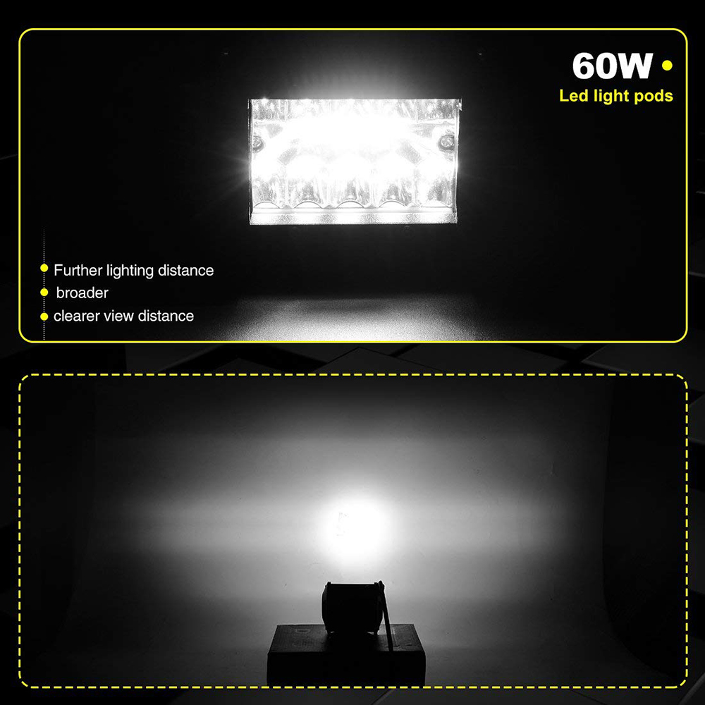 2PCS LED Work Light Pods 4 Inc - огляд і ціна Led Work Light Bar 12 Inch Offroad