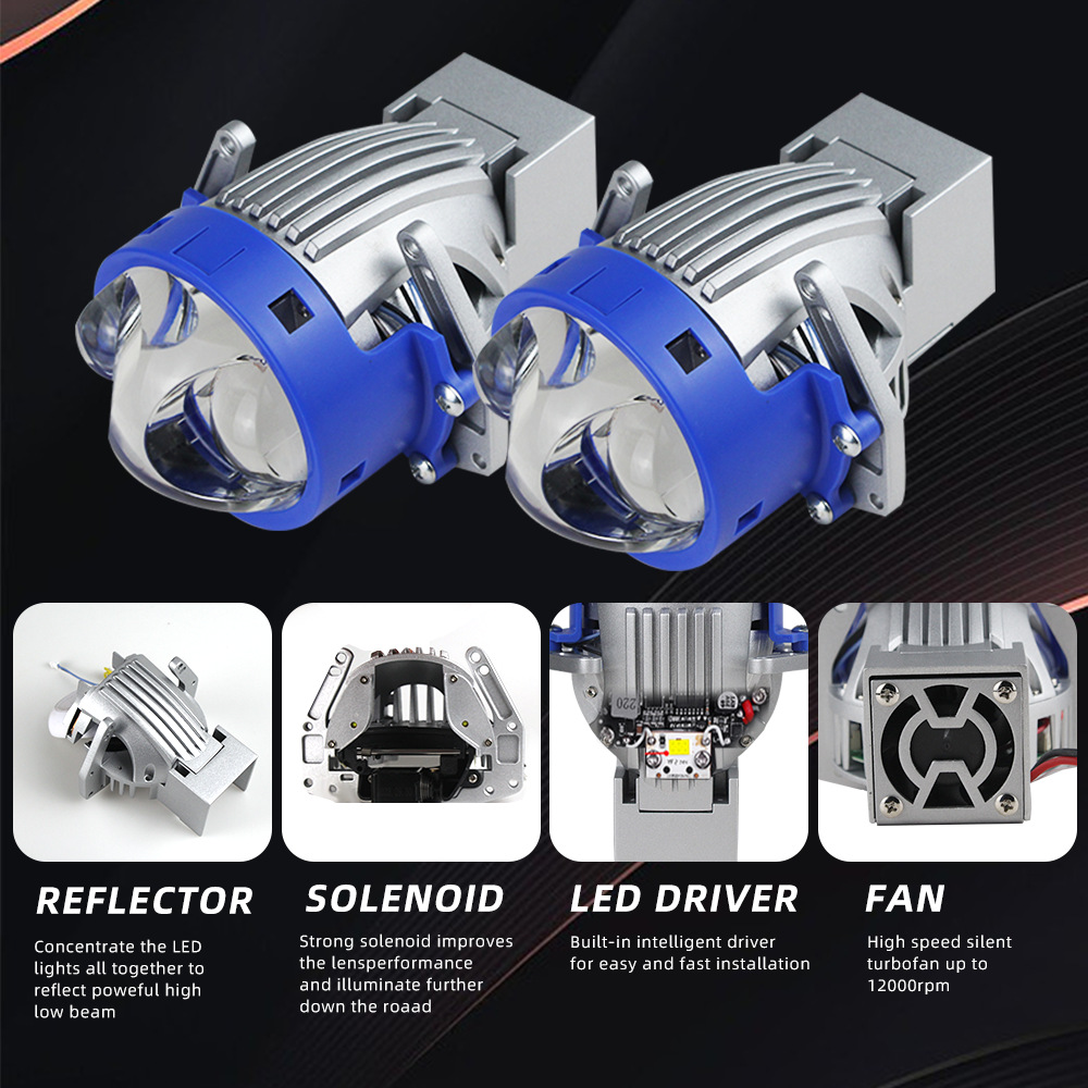 140W Bi LED Projector Headligh - огляд і ціна Laser Led Headlight Projector Lens