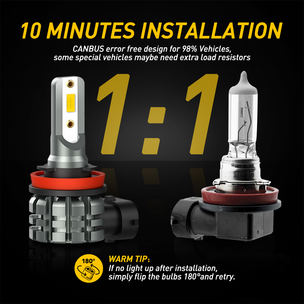 AUXITO 2Pcs H11 H8 LED Fog Lig - огляд і ціна Led Fog Light H11 3000K Yellow