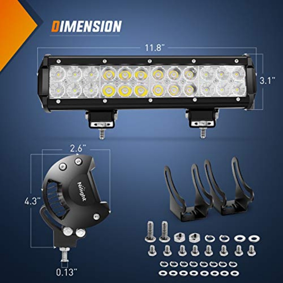 Led Light Bar 2Pcs 12Inch 72W  - огляд і ціна Led Work Light Bar 12 Inch Offroad