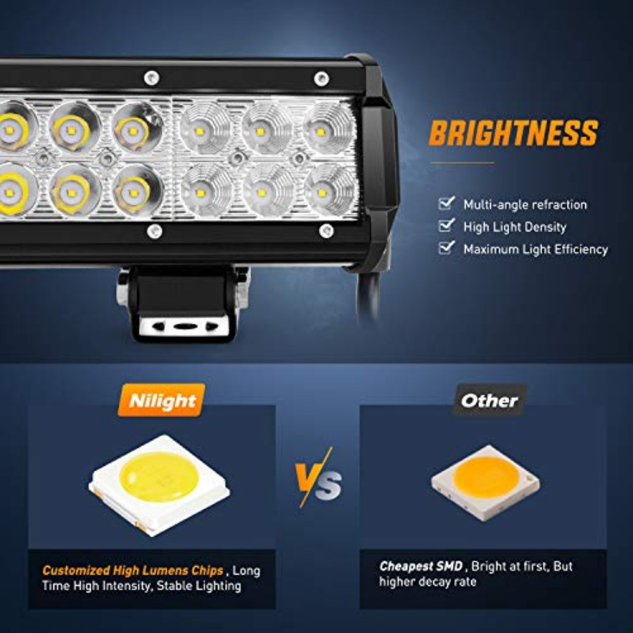 Led Light Bar 2Pcs 12Inch 72W  - огляд і ціна Led Work Light Bar 12 Inch Offroad