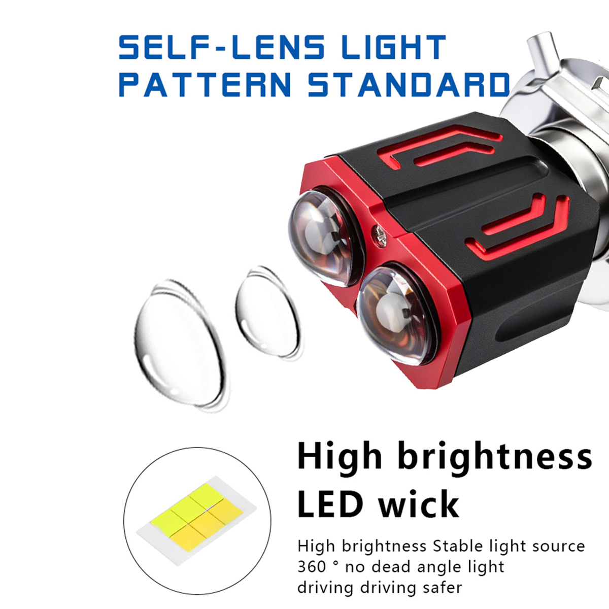 KEVANLY 1x H4 BA20D H6 LED Mot - огляд і ціна Motorcycle Led Headlight Bulb H4