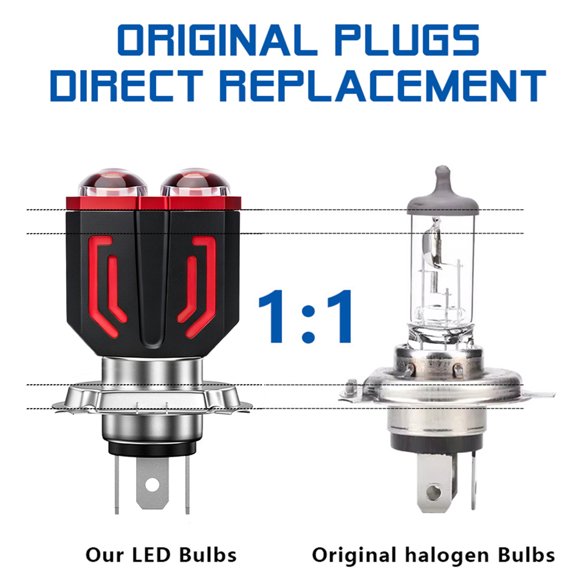 KEVANLY 1x H4 BA20D H6 LED Mot - огляд і ціна Motorcycle Led Headlight Bulb H4