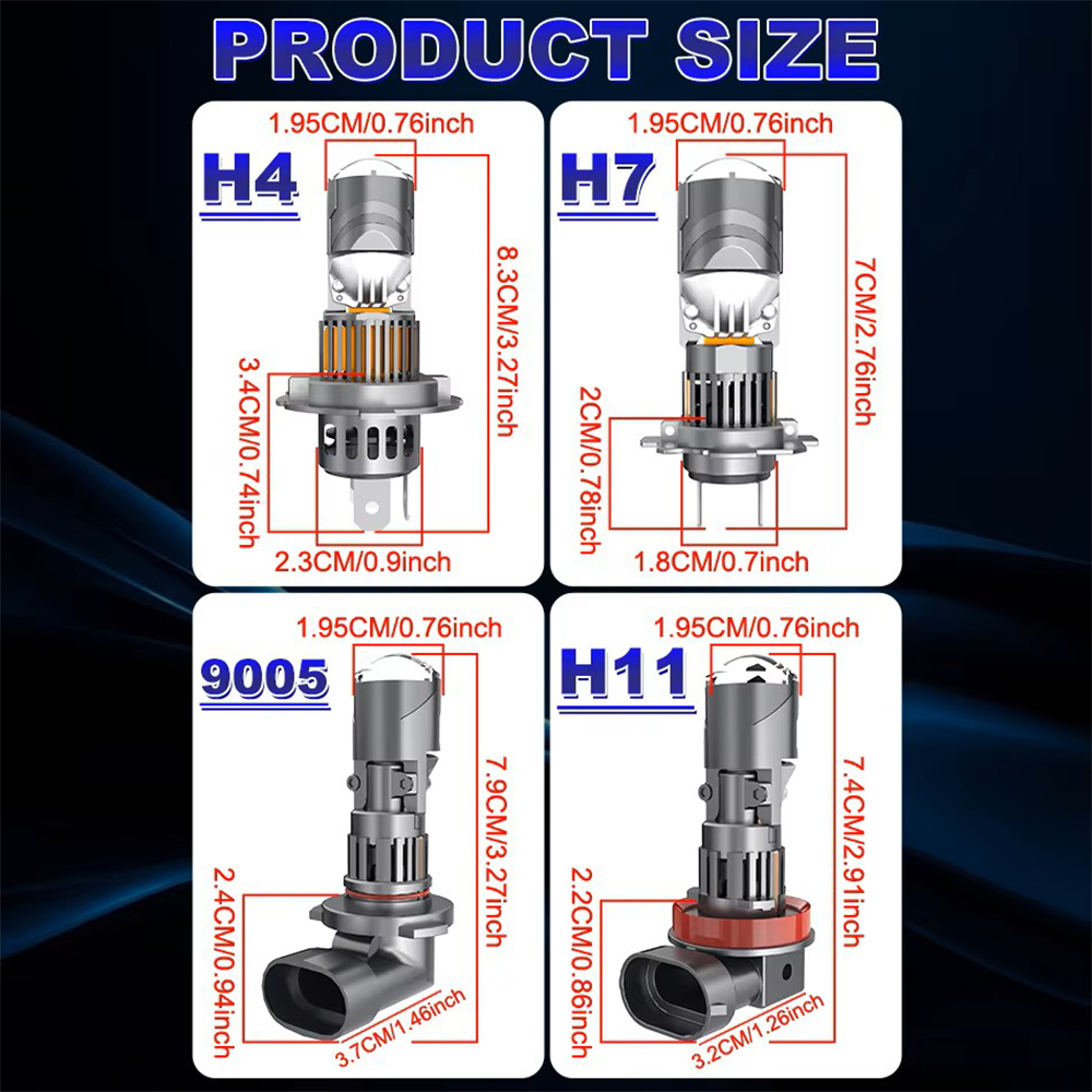 H7 H4 LED Laser Lens 1:1 Wirel - огляд і ціна Laser Led Headlight Projector Lens