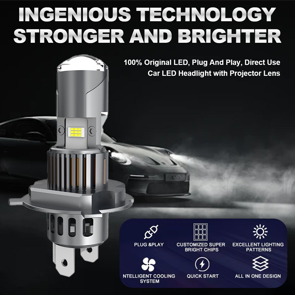 H7 H4 LED Laser Lens 1:1 Wirel - огляд і ціна Laser Led Headlight Projector Lens