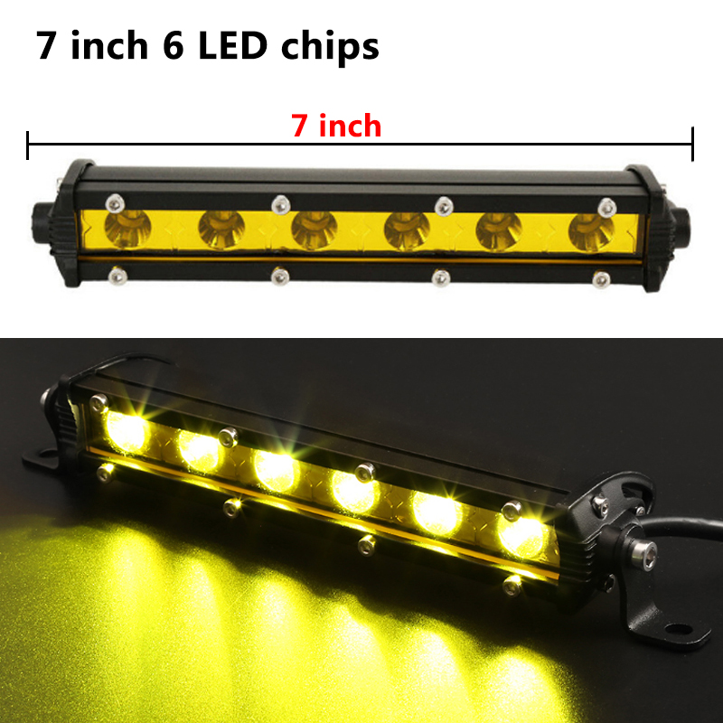 7inch 18W Lemon Yellow Work Li - огляд і ціна Led Work Light Bar 12 Inch Offroad