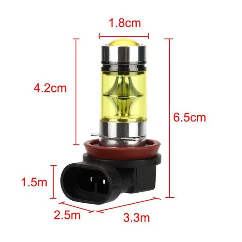 2PCS H8 H11 LED Fog Light Bulb - огляд і ціна Led Fog Light H11 3000K Yellow