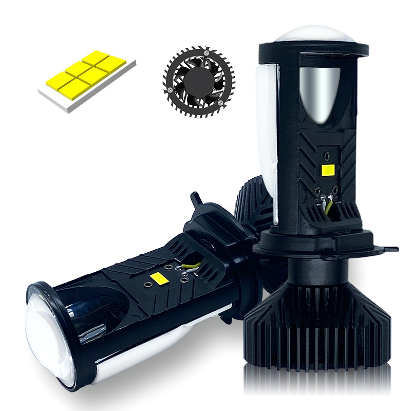 2PCS Y6 H4 LED Lens Projector  - огляд і ціна Led Headlight H4 Hi Lo 120W