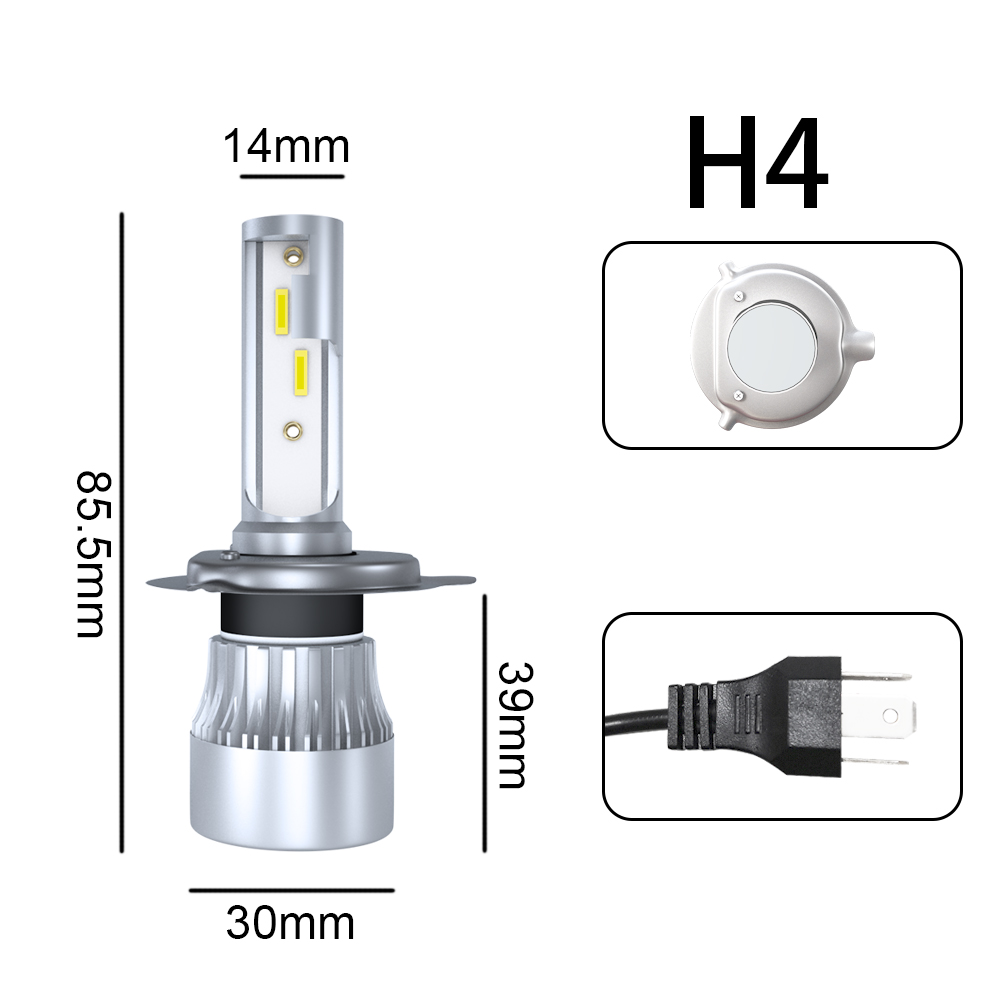 Combo 4x LED Headlight CSP Bul - огляд і ціна Led Headlight H4 Hi Lo 120W