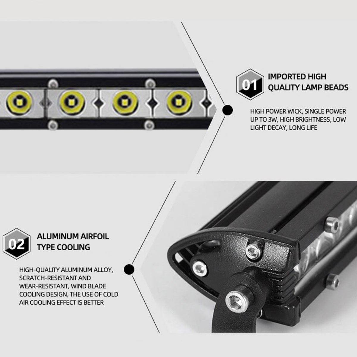 Car LED Work Light Bar 8.8'' 1 - огляд і ціна Led Work Light Bar 12 Inch Offroad