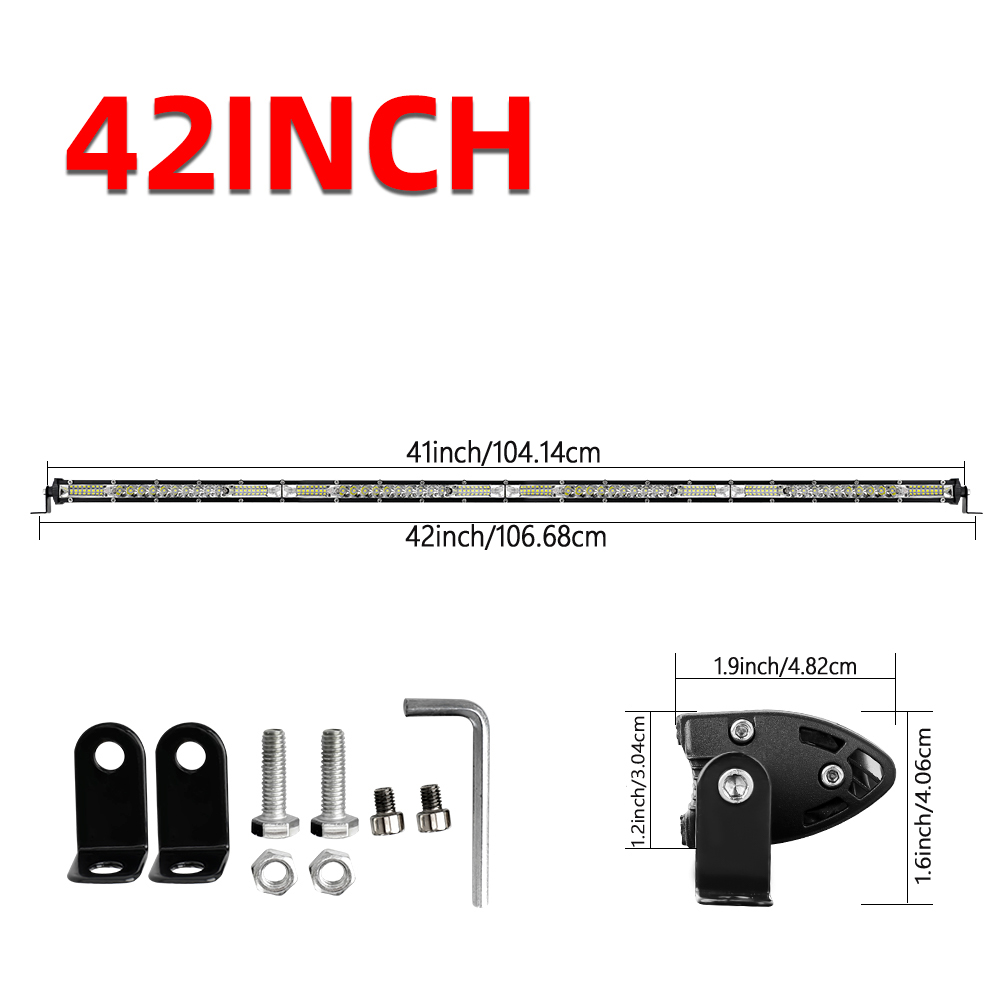 42 inch Single Row Ultra-Thin  - огляд і ціна Led Work Light Bar 12 Inch Offroad