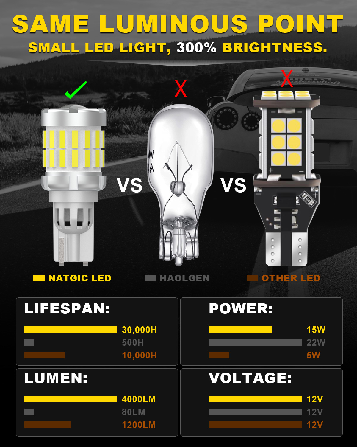 2x 2000LM Canbus T15 T16 LED R - огляд і ціна Led Tail Light Bulb Canbus