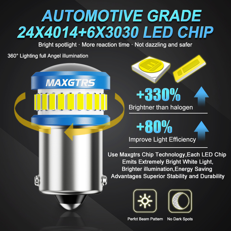 2x BA15S P21W LED Bulbs S25 11 - огляд і ціна Led Tail Light Bulb Canbus
