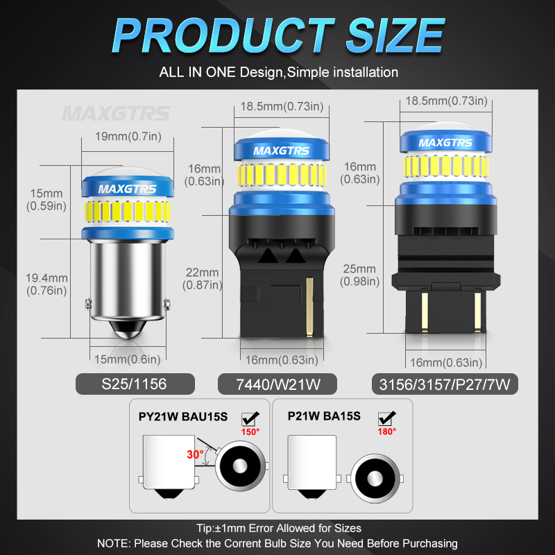 2x BA15S P21W LED Bulbs S25 11 - огляд і ціна Led Tail Light Bulb Canbus