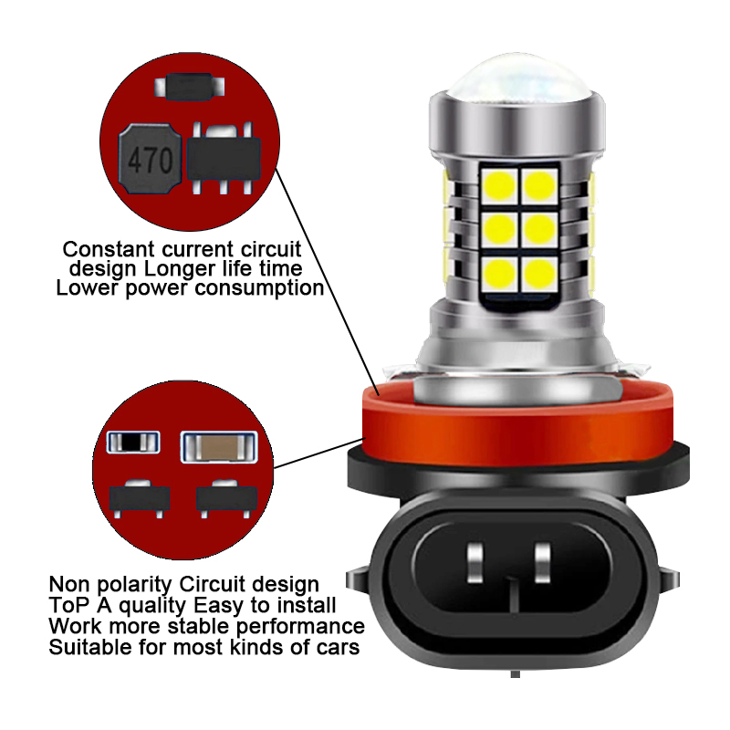 2Pcs H8 H11 H16 HB4 9006 HB3 9 - огляд і ціна Led Fog Light H11 3000K Yellow