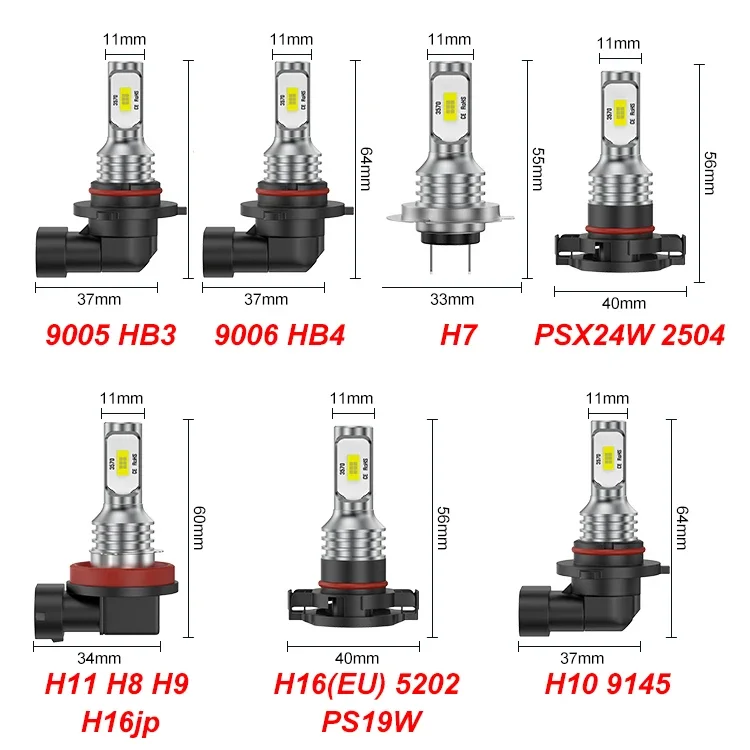 2x 9006 HB4 HB3 9005 H7 H1 H3  - огляд і ціна Car Led Bulb H1 H3 H8 H11