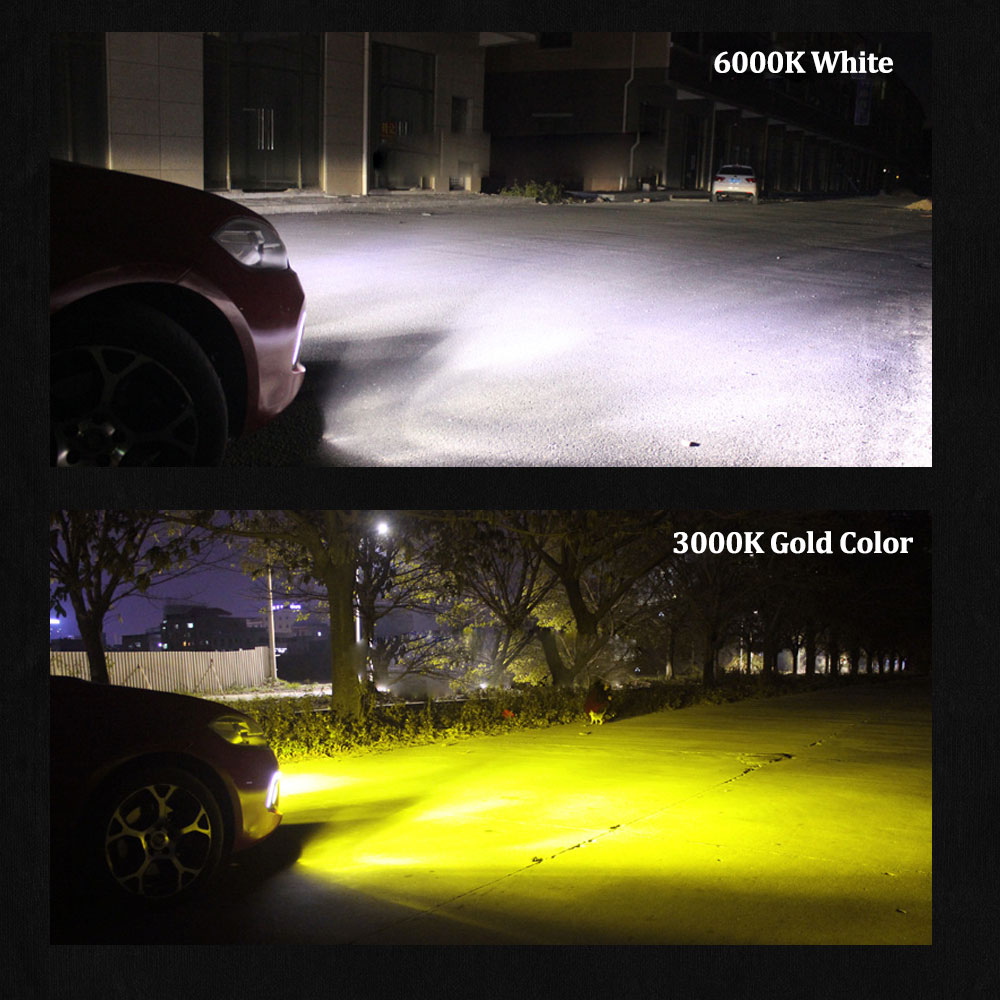 AUXITO 2Pcs H11 LED Dual Color - огляд і ціна Led Fog Light H11 3000K Yellow