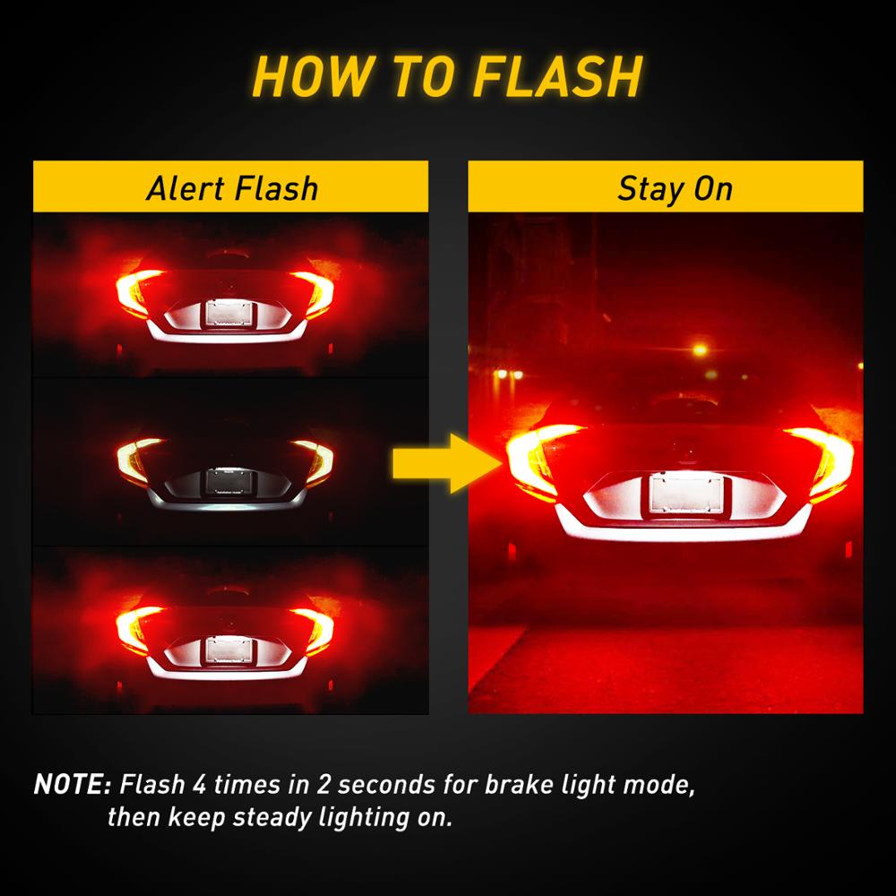 2PCS Flash Strobe T20 7443 W21 - огляд і ціна Led Tail Light Bulb Canbus