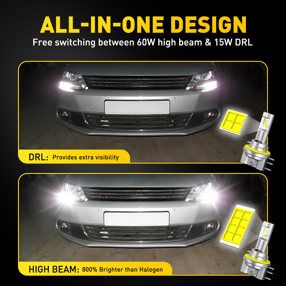 AUXITO 2pcs H15 LED Headlight  - огляд і ціна Led Headlight Bulb Canbus Error Free