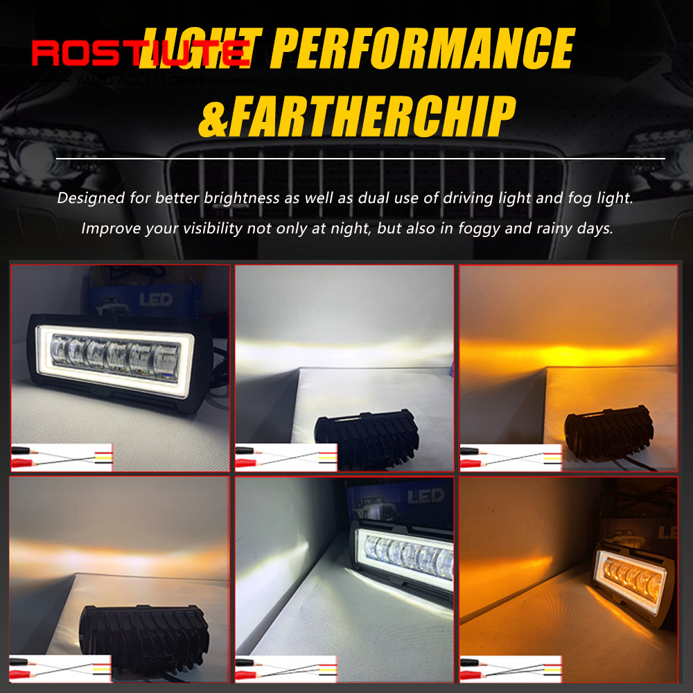 5 Inch White Amber Car Work Li - огляд і ціна Led Work Light Bar 12 Inch Offroad