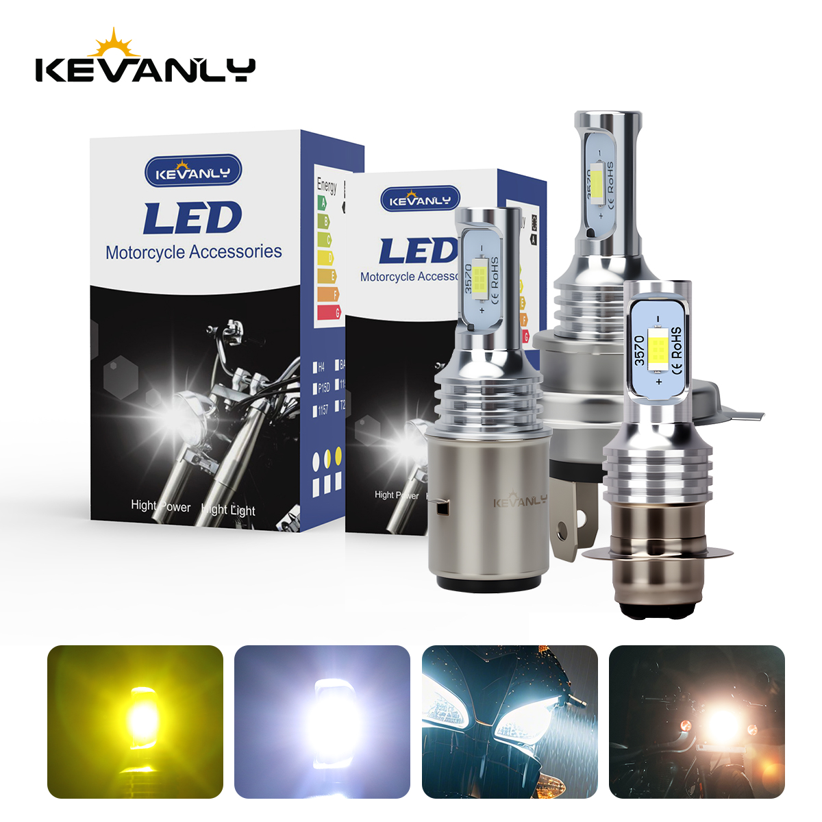 1x H4 LED Motorcycle Headlight - огляд і ціна Motorcycle Led Headlight Bulb H4
