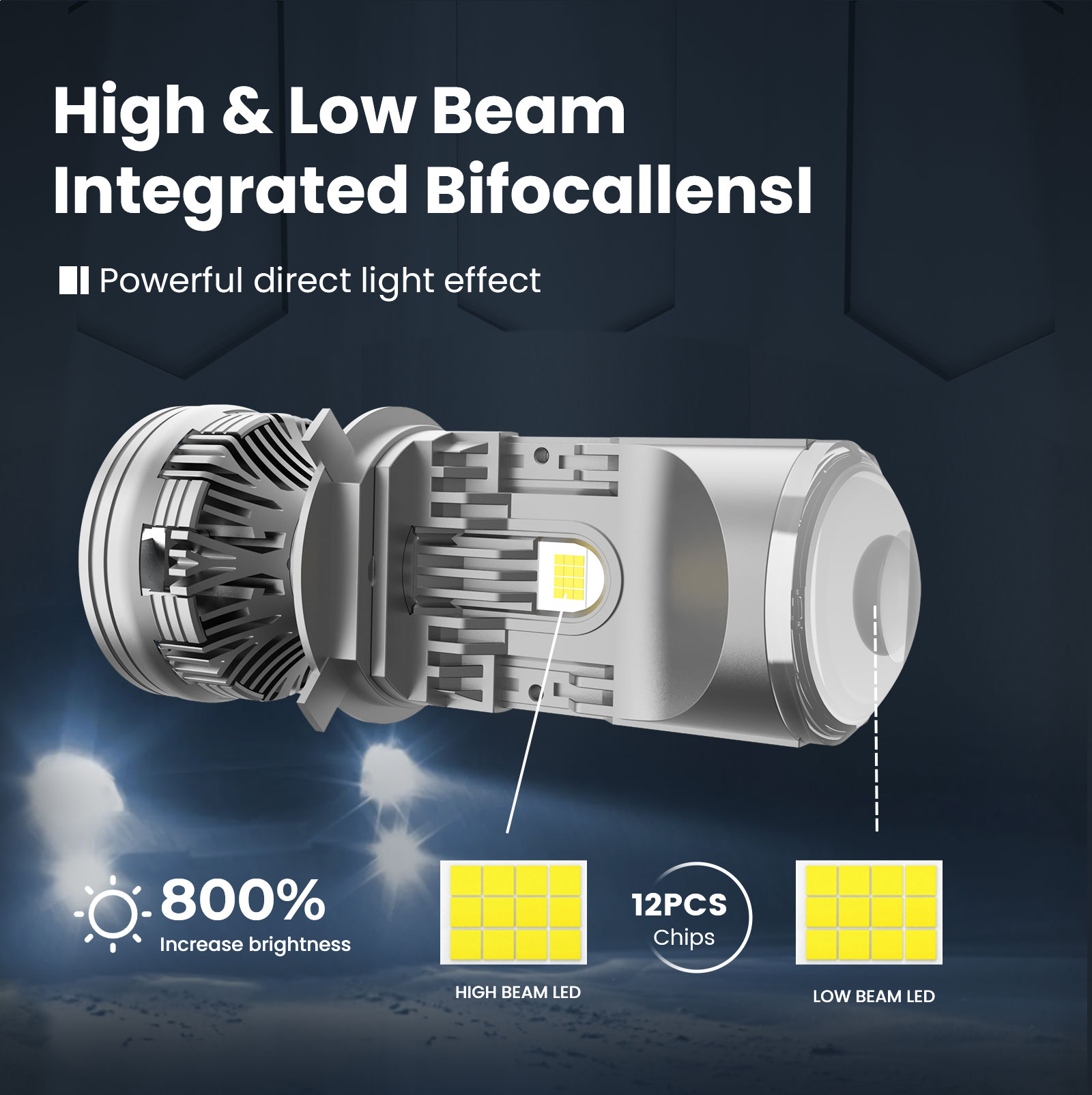 ISAMUTO FE771L LED H4 H19 Head - огляд і ціна Led Headlight H4 Hi Lo 120W