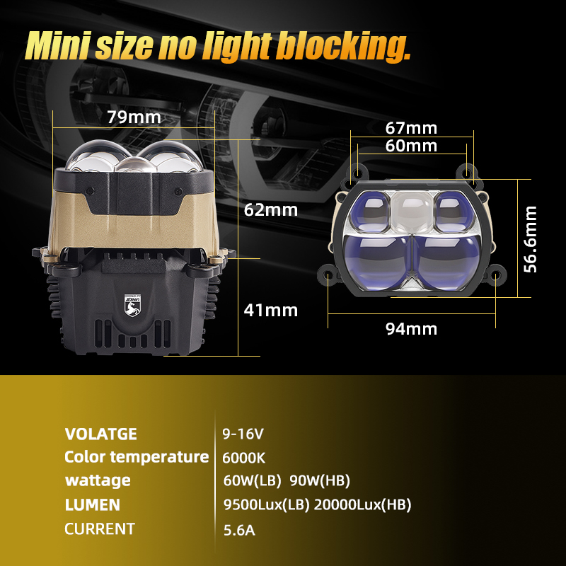 SANVI 180W PX8 Square Bi LED M - огляд і ціна Bi Led Projector Lens 3 Inch